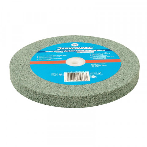 Meule en carbure de silicium vert pour touret à meuler - 200 x 20 mm - Grain moyen
