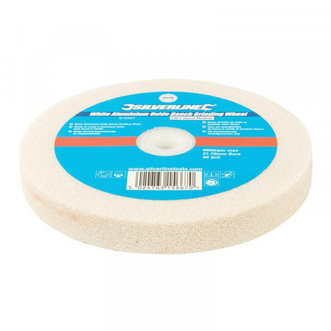 Meule en oxyde d'aluminium blanc pour touret à meuler - 150 x 20 mm - grain moyen