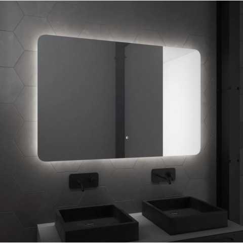 Miroir salle de bain rétro éclairé à LED 120x80x3,5 cm - ATMOSPHERE Aurlane - MIR008