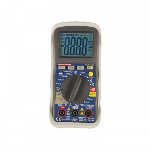 Multimètre Numérique 4 Digits - 44 Plages - 10A/Fréquence/Tpm/Angle De Came