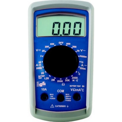 Multimètre numérique, Catégorie de mesure : CAT III 600 V, Nombre de piles : 1 batterie monobloc de 9 V, Affichage LCD