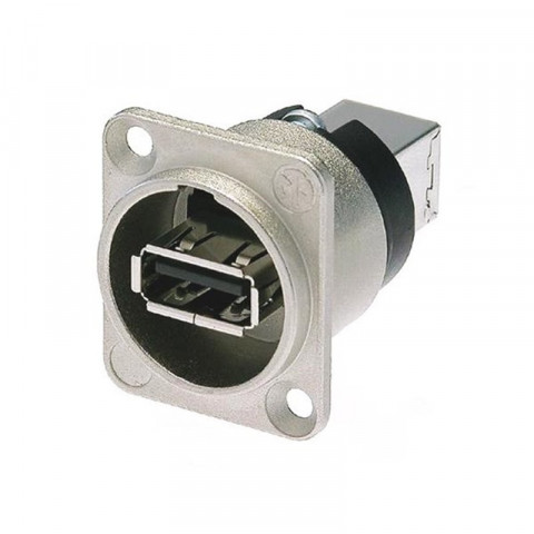 Changeur De Genre Usb Réversible (Type Usb A Et Usb B) - Embase Nickelée Type D -Neutrik