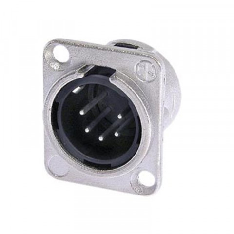 Embase Xlr, 5 Points Male, Argente, Nickel, Type D - Neutrik