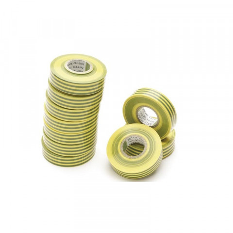Nitto - Ruban Adhesif Isolant - Vert/Jaune - 19 Mm X 20 M