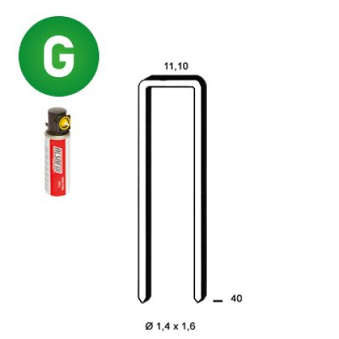 Pack Z-40 galva résinées - 2000 agrafes + 2 gaz - P6Z-401