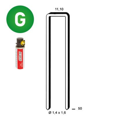 Pack Z-50 galva résinées - 2000 agrafes + 2 gaz - P6Z-501