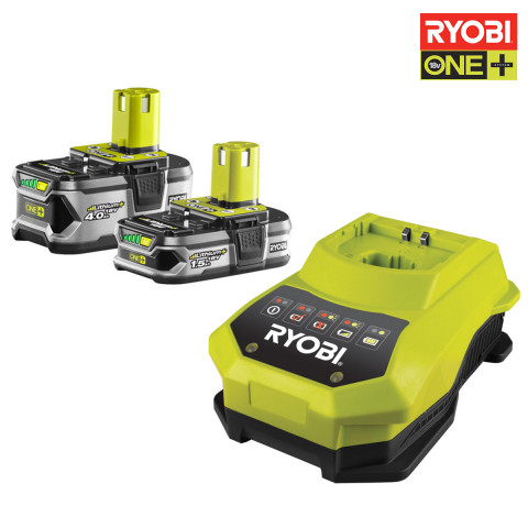 Pack 2 batteries RYOBI 18V OnePlus 4.0Ah et 1.5Ah et chargeur rapide 1.8Ah Lithium-ion RBC18LL415