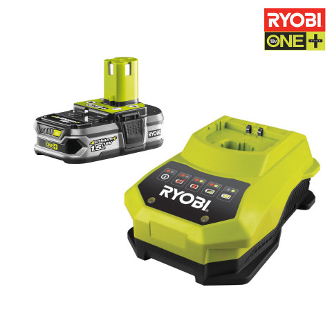 Pack batterie ryobi 18v oneplus 1.5ah et chargeur rapide 1.8ah lithium-ion rbc18l15