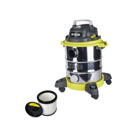 Pack ryobi aspirateur eau et poussière rvc-1220i-g - 1250w - 20l - filtre de rechange lavable - rakvacfw2030