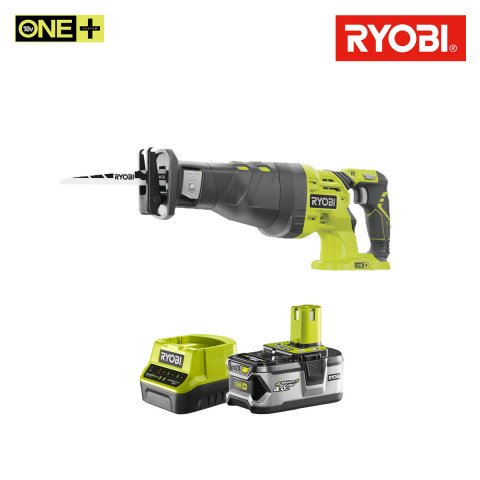 Pack ryobi scie sabre 18v oneplus r18rs-0 - 1 batterie 4.0ah - 1 chargeur rapide 2.0ah rc18120-140