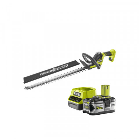 Pack ryobi taille-haies linea 18v oneplus inea 55cm ry18ht55a-0 - 1 batterie 5.0ah - 1 chargeur rapide rc18120-150