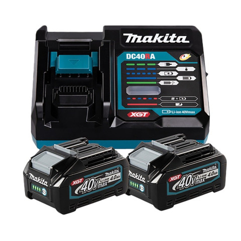 Pack de composé de 2 batteries XGT BL4040 40Vmax 4Ah et 1 chargeur rapide DC40RA - MAKITA - 191L77-9