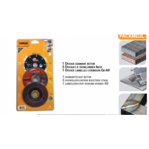 pack disques meuleuse 115 mm béton - inox - métal