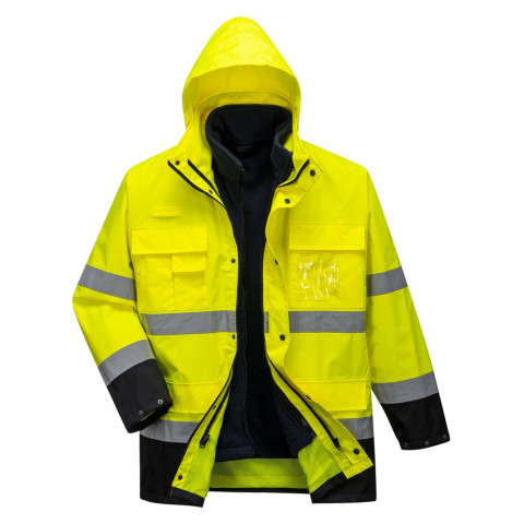 Parka haute visibilité imperméable portwest 3 en 1 bicolore - Taille et coloris au choix 