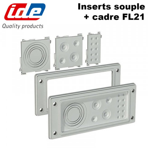 Passe câble modulaire et cadre fl21 - coffret argenta insert souple pour fl21 - Nombre d'entrées et dimensions au choix