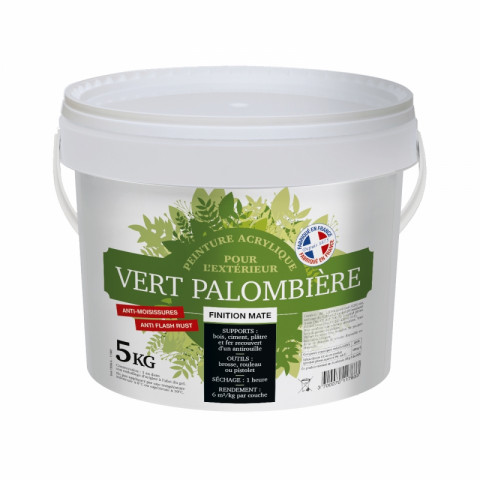 Peinture camouflage vert - palombière, cabane, abri de jardin, abri de chasse  5 kg