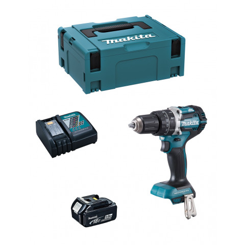 Perceuse à percussion makita dhp484rtj1 (1 x 5,0 ah dc18rc makpac 2)