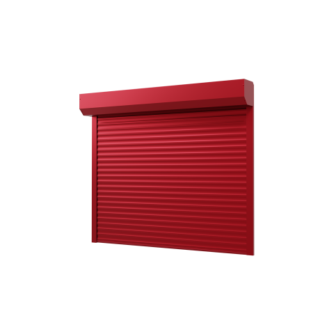Porte de garage rouge pourpre à enroulement lames de 75mm - pose sous linteau intérieur - Dimension au choix