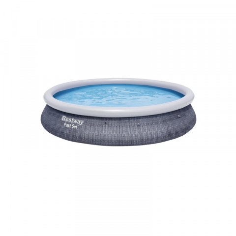 Piscine auto-portante ronde bestway - 396 x 84 cm - 7340 l - motif rotin - fast set - 57376