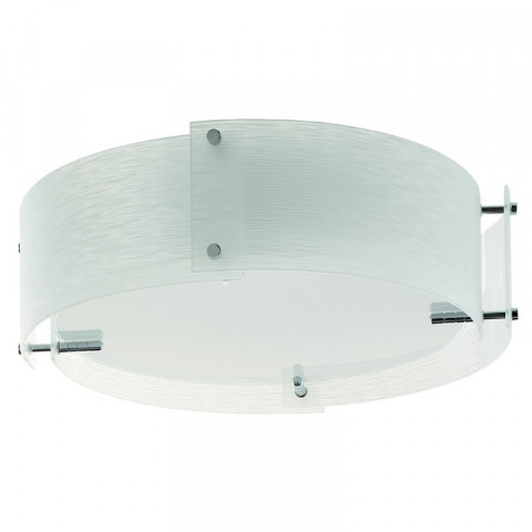 Plafonnier 3 ampoules pendant, en chrome et verre