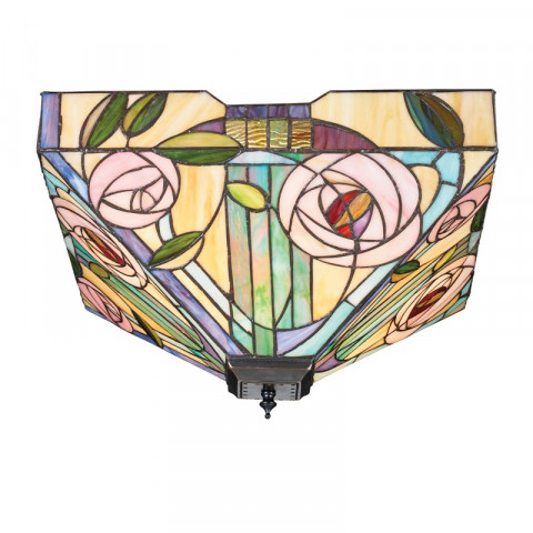Plafonnier 42 cm willow, verre et métal