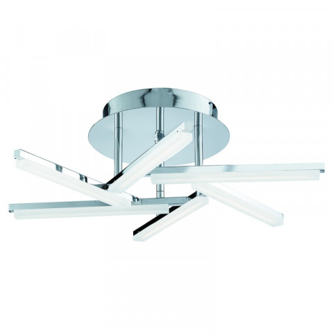 Plafonnier 6 led solexa en chrome et acrylique