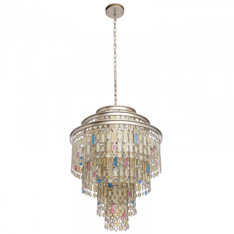 Plafonnier beige loft 9 ampoules 150 cm