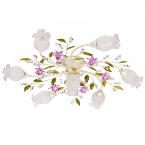 Plafonnier blanc flora 7 ampoules 22 cm