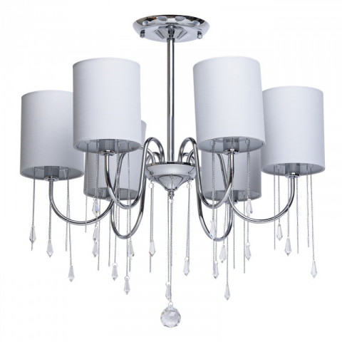 Plafonnier chromé elegance 6 ampoules 63 cm