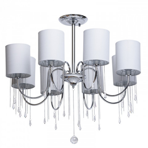 Plafonnier chromé elegance 8 ampoules 63 cm