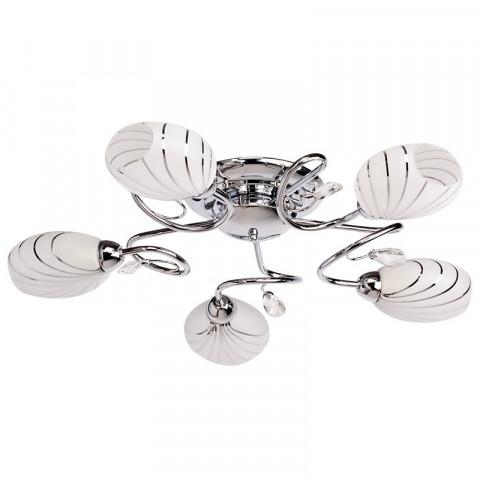 Plafonnier chromé megapolis 5 ampoules 13 cm