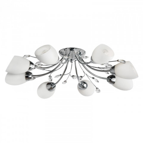Plafonnier chromé megapolis 8 ampoules 18 cm
