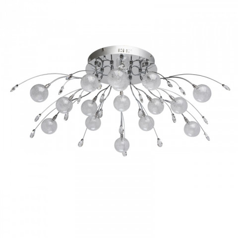 Plafonnier chromé techno 16 ampoules 32 cm