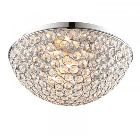 Plafonnier chryla, chrome et cristal