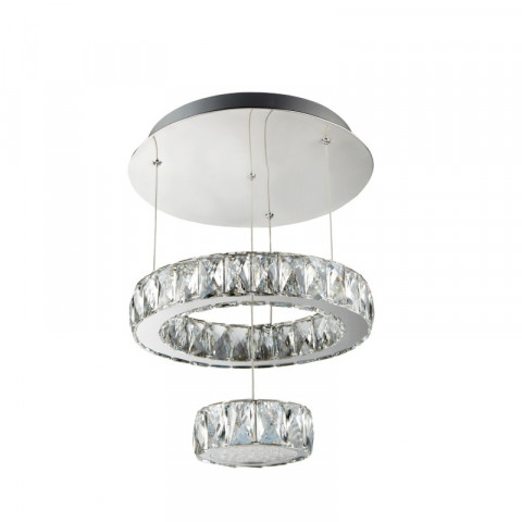 Plafonnier clover, en chrome et cristal
