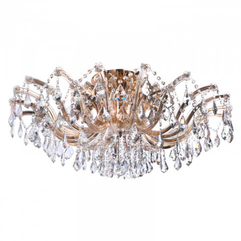 Plafonnier doré crystal 10 ampoules 42 cm