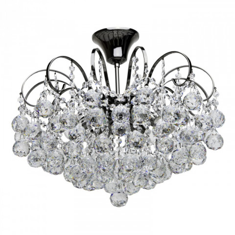 Plafonnier gris crystal 6 ampoules 40 cm