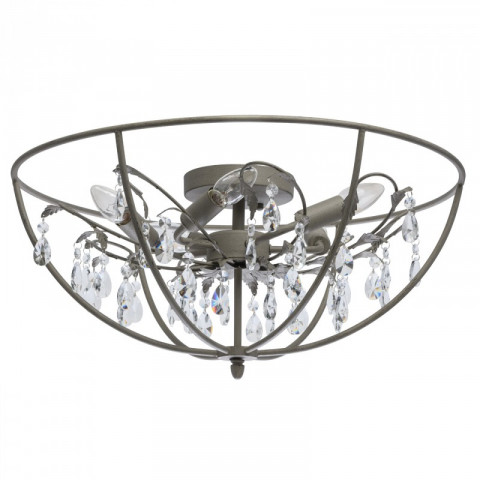 Plafonnier gris loft 5 ampoules 25 cm