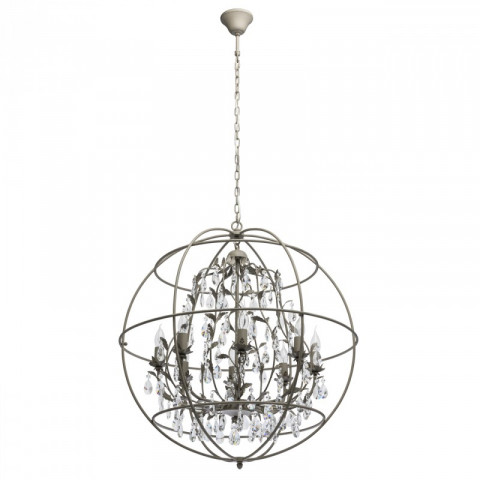 Plafonnier gris loft 8 ampoules 165 cm