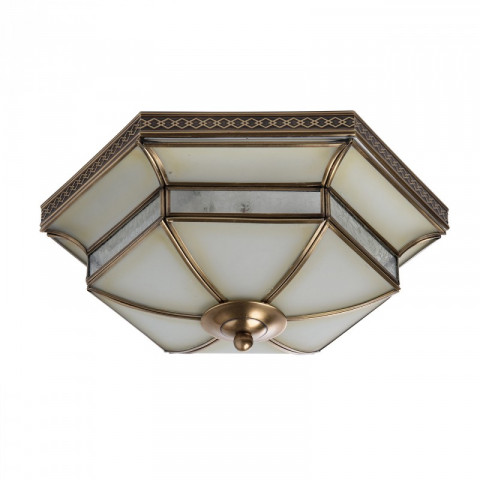 Plafonnier laiton country 3 ampoules 15 cm