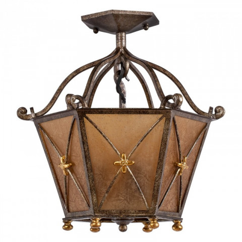 Plafonnier marron country 3 ampoules 39 cm