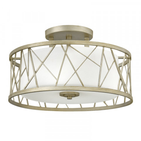 Plafonnier nest, argent et verre, 3 ampoules