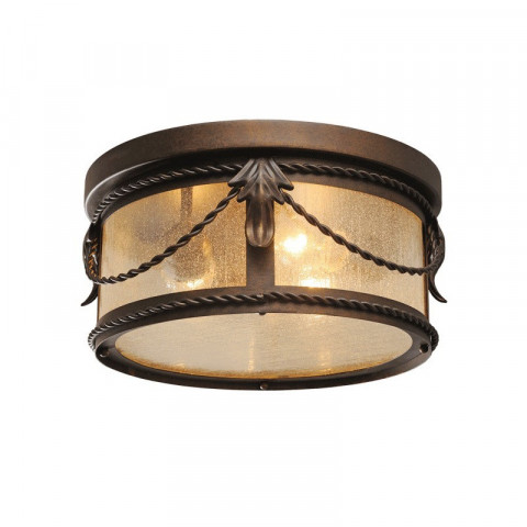 Plafonnier noir country 3 ampoules 16 cm