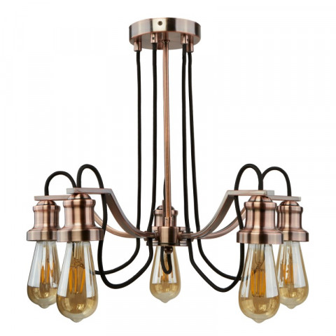 Plafonnier olivia, cuivre, 5 ampoules