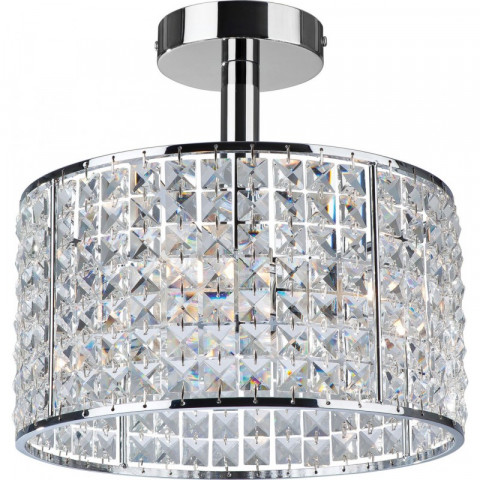 Plafonnier pearl, chrome et cristal
