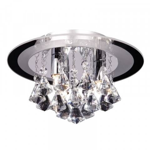 Plafonnier renner, chrome et cristal, 3 ampoules