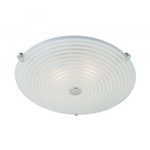 Plafonnier roundel, chrome et verre