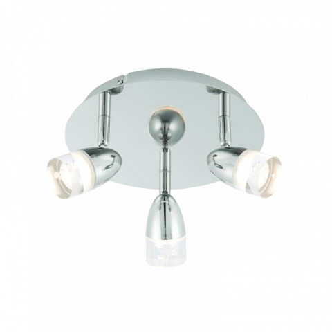 Plafonnier saul, nickel et acrylique, 3 ampoules