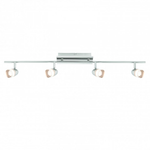 Plafonnier saul, nickel et acrylique, 4 ampoules