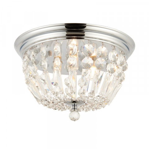 Plafonnier thorpe, chrome et cristal, 3 ampoules